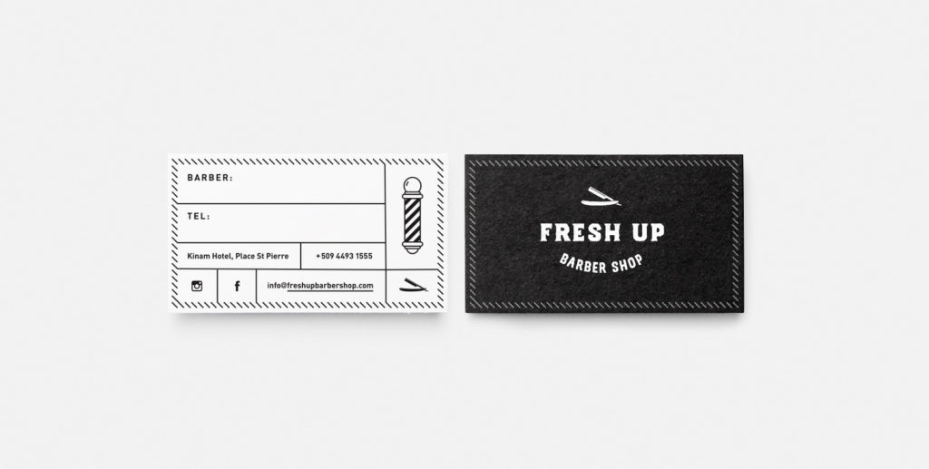 Fresh Up Barber Business Cards